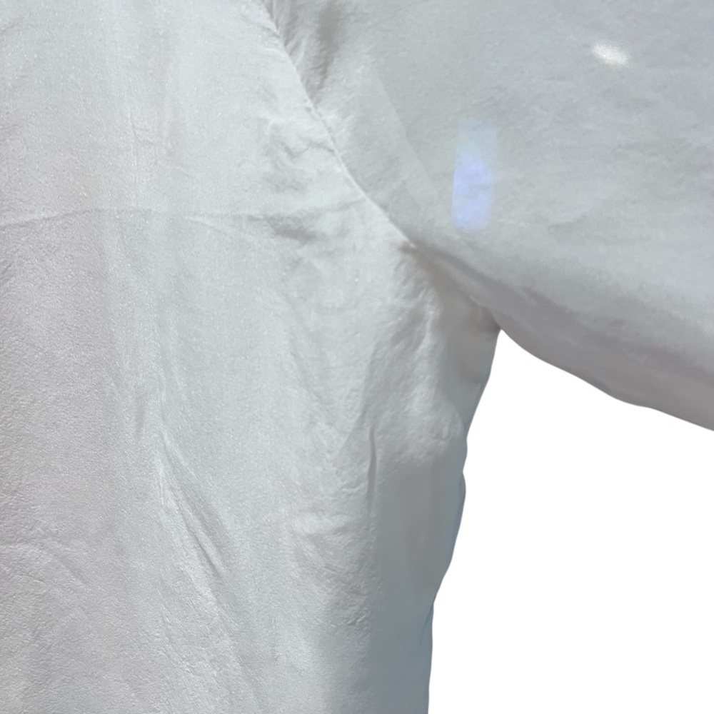 J Peterman White Silk Tunic Blouse Floral Embroidered Victorian Sequins Size 6 - Picture 7 of 9
